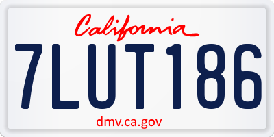 CA license plate 7LUT186