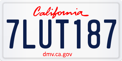 CA license plate 7LUT187