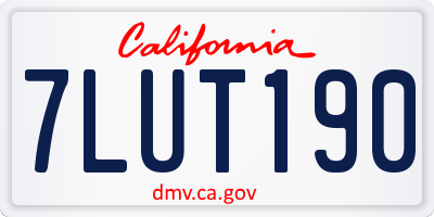 CA license plate 7LUT190