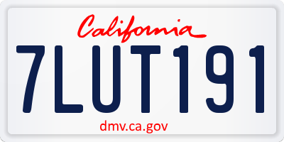 CA license plate 7LUT191