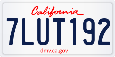 CA license plate 7LUT192