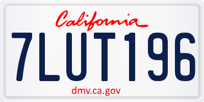 CA license plate 7LUT196