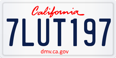 CA license plate 7LUT197