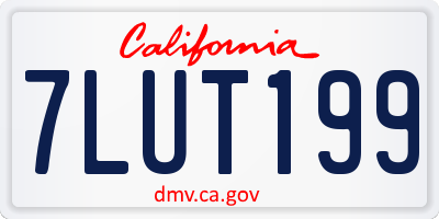 CA license plate 7LUT199
