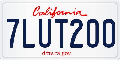 CA license plate 7LUT200