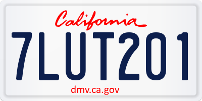 CA license plate 7LUT201