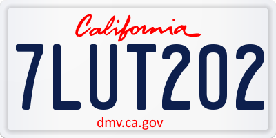 CA license plate 7LUT202