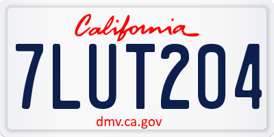 CA license plate 7LUT204
