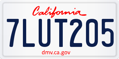 CA license plate 7LUT205