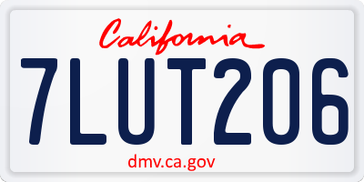 CA license plate 7LUT206