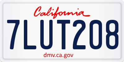 CA license plate 7LUT208