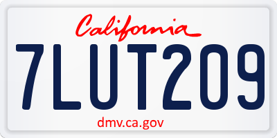 CA license plate 7LUT209
