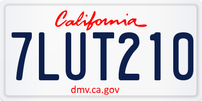 CA license plate 7LUT210