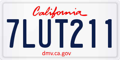 CA license plate 7LUT211