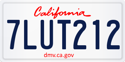 CA license plate 7LUT212