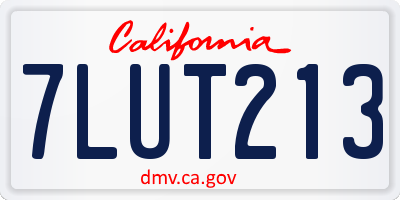 CA license plate 7LUT213