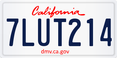 CA license plate 7LUT214