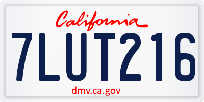 CA license plate 7LUT216