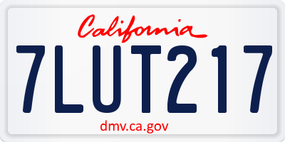 CA license plate 7LUT217