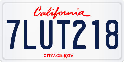 CA license plate 7LUT218