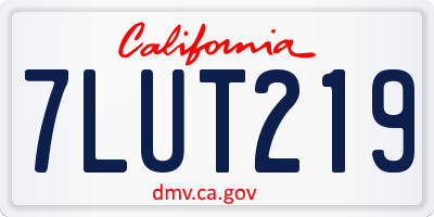 CA license plate 7LUT219