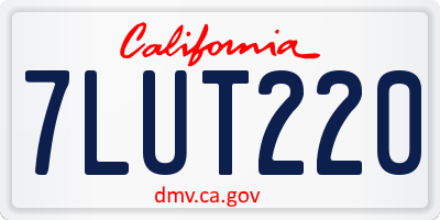 CA license plate 7LUT220