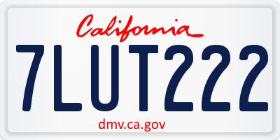 CA license plate 7LUT222