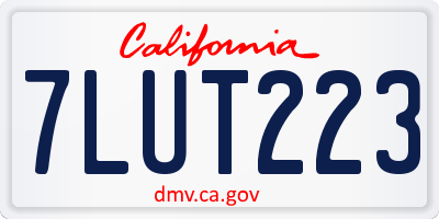 CA license plate 7LUT223