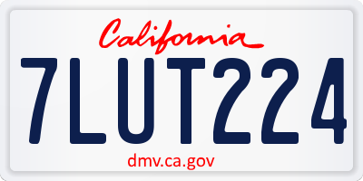 CA license plate 7LUT224