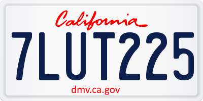 CA license plate 7LUT225