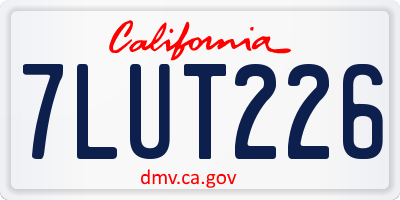 CA license plate 7LUT226