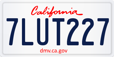 CA license plate 7LUT227