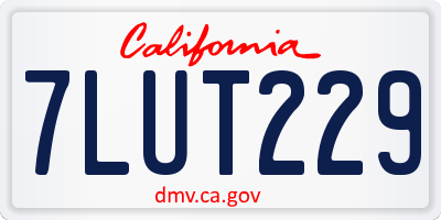 CA license plate 7LUT229