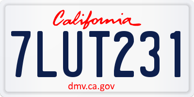 CA license plate 7LUT231