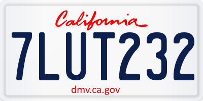 CA license plate 7LUT232