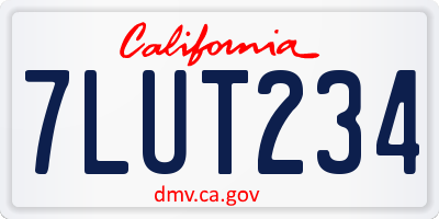 CA license plate 7LUT234