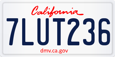 CA license plate 7LUT236