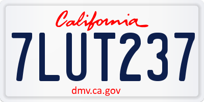 CA license plate 7LUT237