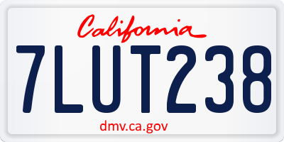 CA license plate 7LUT238