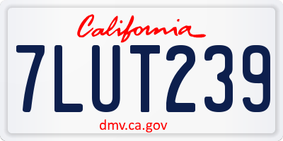 CA license plate 7LUT239