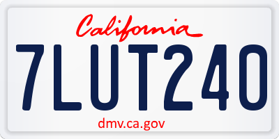 CA license plate 7LUT240