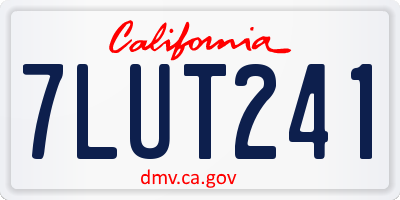 CA license plate 7LUT241