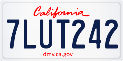 CA license plate 7LUT242