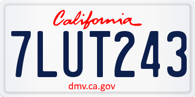 CA license plate 7LUT243