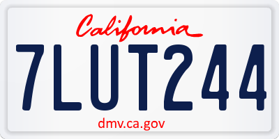 CA license plate 7LUT244