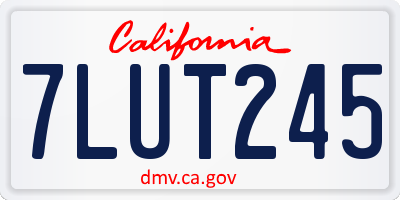 CA license plate 7LUT245