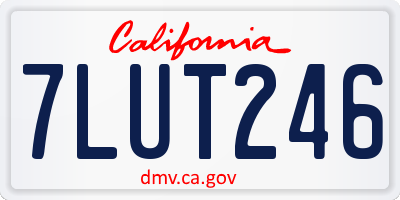 CA license plate 7LUT246