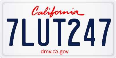 CA license plate 7LUT247