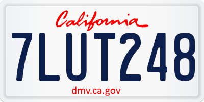 CA license plate 7LUT248