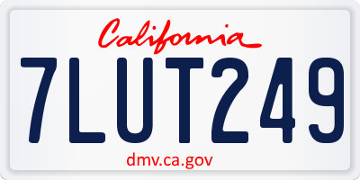 CA license plate 7LUT249